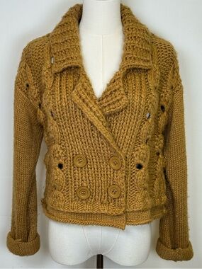 Nanette Lepore Chunky Soft Alpaca Wool Blend Cropped Cardigan Women’s Size XS